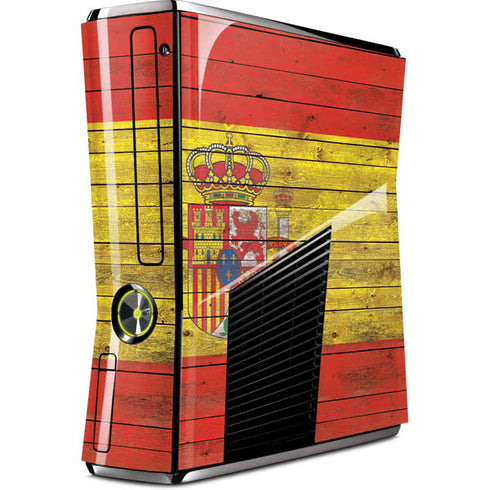 Spain Flag Dark Wood Xbox 360 Slim (2010) Skin